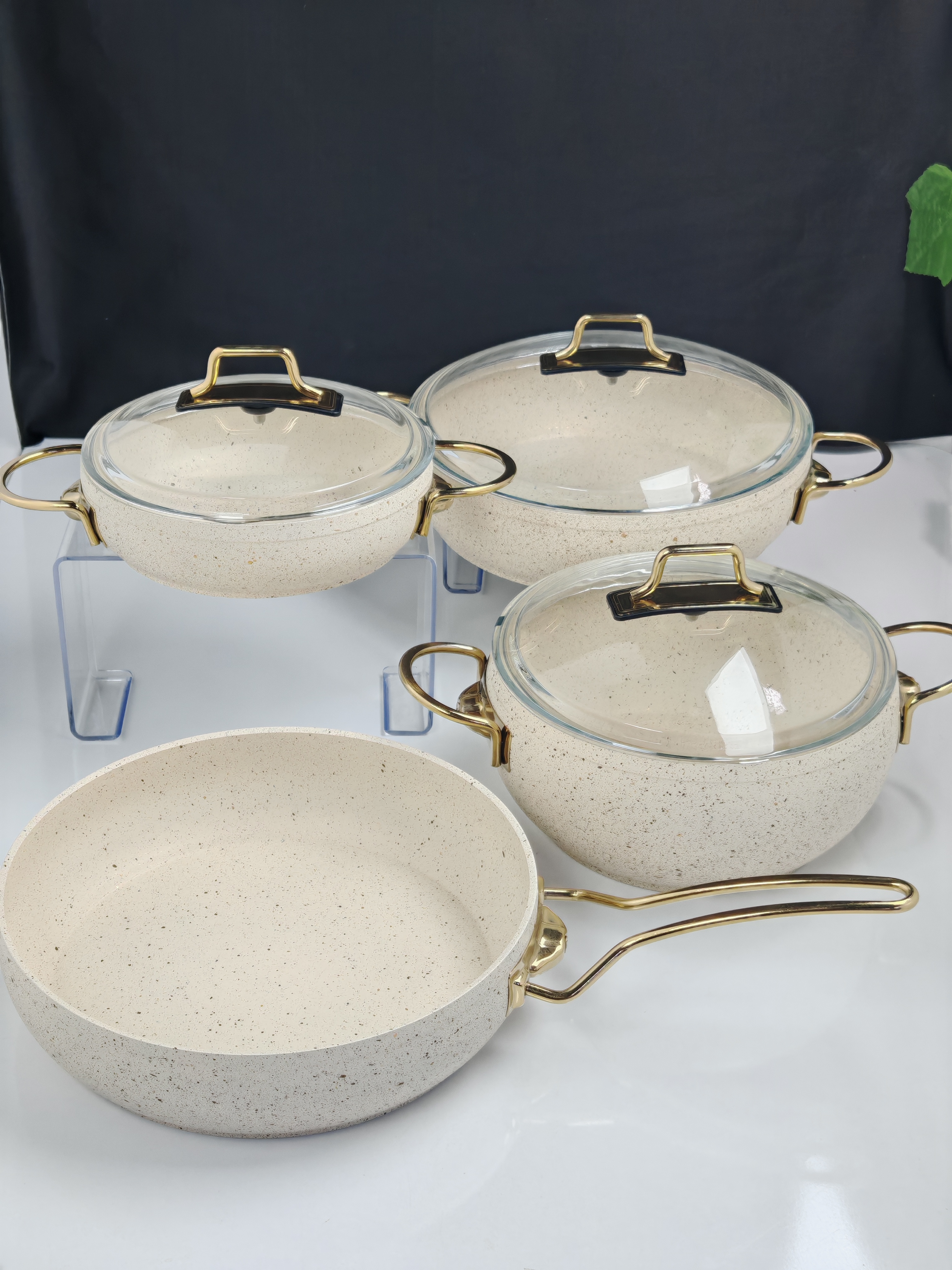 7 Parça Granit Yanmaz Yapışmaz Tencere Seti