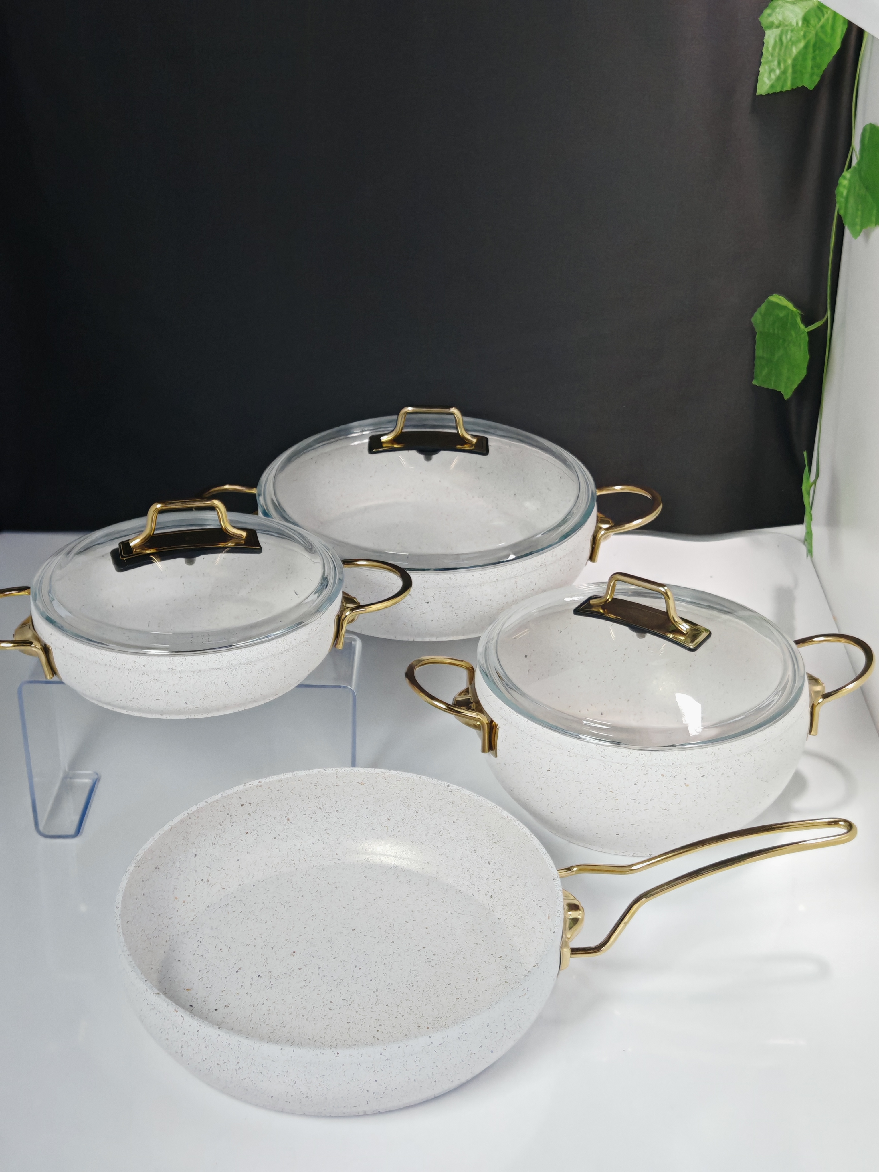 7 Parça Yanmaz Yapışmaz Granit Tencere Seti