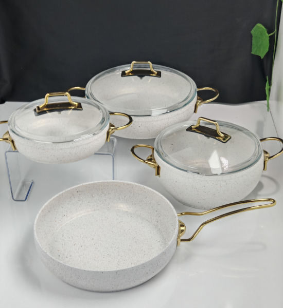 7 Parça Granit Yanmaz Yapışmaz Tencere Seti